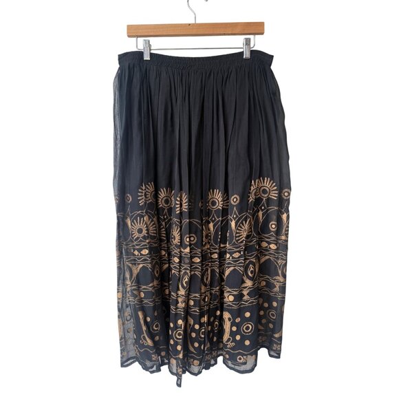Vtg Together Pleated Boho Maxi Skirt Size M Whimsigoth Witchy Fairy Grunge - Picture 1 of 11